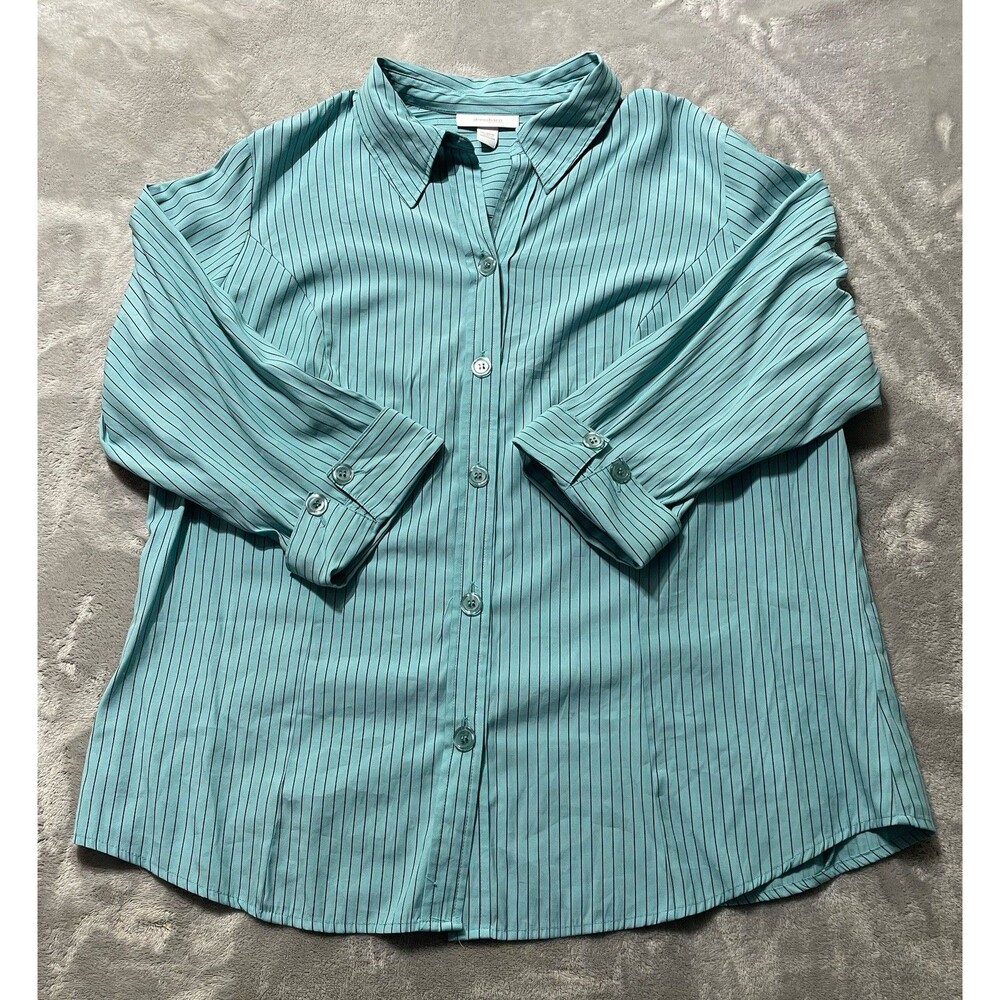 Dressbarn Blouse Long Sleeves Corporate Workwear Academia Womens 18/20 Turquoise
